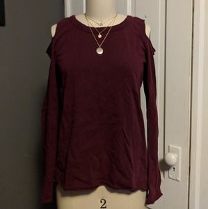 Nation LTD Cold Shoulder Long-Sleeved Top